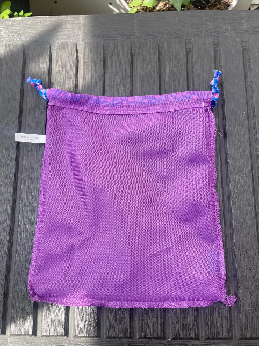 Ipsy - Purple Makeup Bag with Blue Floral Ties